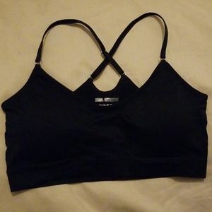 Low Impact Padded Sports Bra Cross Back Seamless